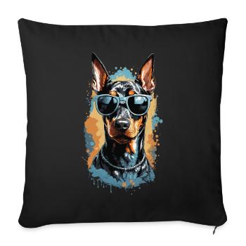 Doberman Dog Streetwear Dog Lover Look - Sofa pillowcase 17,3'' x 17,3'' (45 x 45 cm) - black - Front