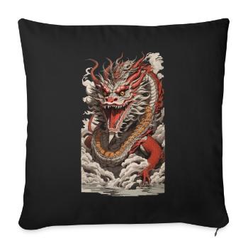 Asiatischer Drache Japan Stil Streetwear Retro - Sofakissenbezug 45 x 45 cm - Schwarz - Vorne