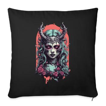 Gothic Demon Occult Magic Streetwear Design - Sofa pillowcase 17,3'' x 17,3'' (45 x 45 cm) - black - Front