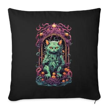 Occult Demons Cat Gothic Underworld Design - Sofa pillowcase 17,3'' x 17,3'' (45 x 45 cm) - black - Front
