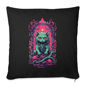 Demon Cat Halloween Gothic Funny Cats Design - Sofa pillowcase 17,3'' x 17,3'' (45 x 45 cm) - black - Front
