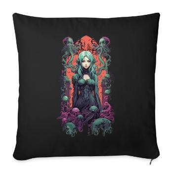 Goth Anime Girl Pastel Occulte Underworld - Housse de coussin décorative 45 x 45 cm - noir - Devant