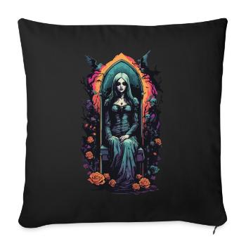 Vintage Gothic Girl Retro Style Illustration - Sofa pillowcase 17,3'' x 17,3'' (45 x 45 cm) - black - Front