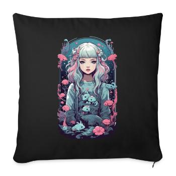 Pastel Goth Anime Underwater Gothic Girl - Sofa pillowcase 17,3'' x 17,3'' (45 x 45 cm) - black - Front
