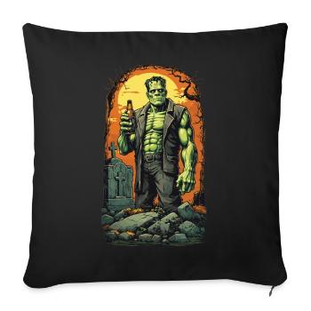 Ghul Monster Bierliebhaber Halloween Party - Sofakissenbezug 45 x 45 cm - Schwarz - Vorne