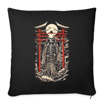 Yokai Démon Vintage Ukiyo-E Manga Style - Housse de coussin décorative 45 x 45 cm - noir - Devant