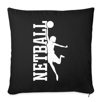 Love Netball Netball Player Gift - Sofa pillowcase 17,3'' x 17,3'' (45 x 45 cm) - black - Front