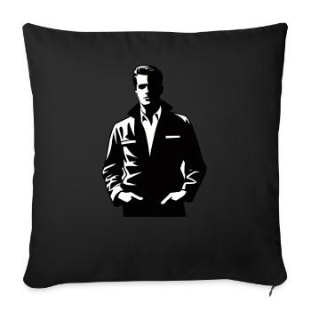 Noir Mystery: Man in Shadow - Sofa pillowcase 17,3'' x 17,3'' (45 x 45 cm) - black - Front