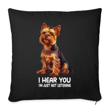 Yorkshire Terrier - Sofa pillowcase 17,3'' x 17,3'' (45 x 45 cm) - black - Front