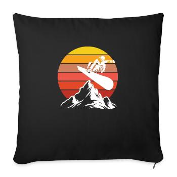 Snowboarder Winter Sports Snow - Sofa pillowcase 17,3'' x 17,3'' (45 x 45 cm) - black - Front