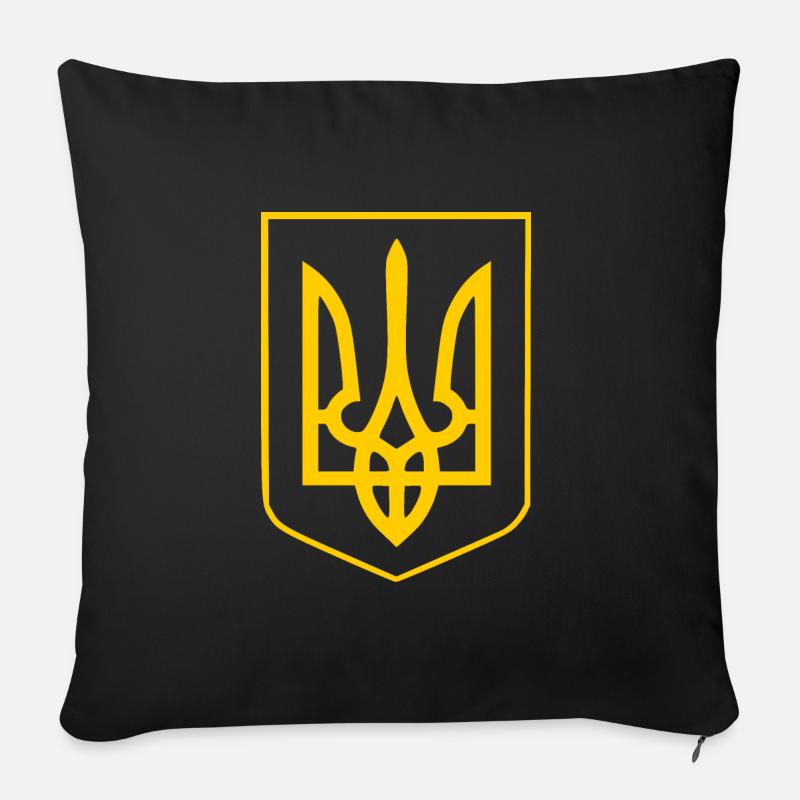 Ukraine - Sofakissenbezug 45 x 45 cm - Schwarz