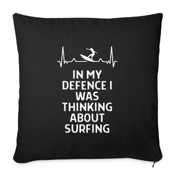 Surfing Surfer Funny Sniffer Gift - Sofa pillowcase 17,3'' x 17,3'' (45 x 45 cm) - black - Front