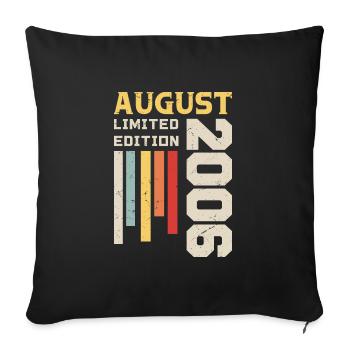 Août 2006 - Cadeau anniversaire Août 2006 Août - Housse de coussin décorative 45 x 45 cm - noir - Devant