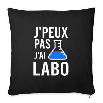 J'peux pas j'ai labo chimiste - Housse de coussin décorative 45 x 45 cm - noir - Devant