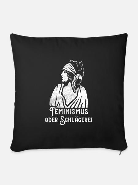 Feminismus Spruch Geschenk Vintage Emanzipation - Sofakissenbezug 45 x 45 cm - Schwarz