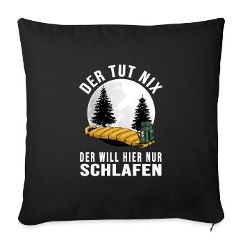 biwak bushcraft outdoor shelter wildlife - Sofakissenbezug 45 x 45 cm - Schwarz - Vorne