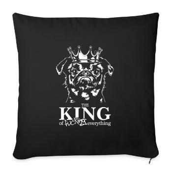 Petit Brabancon King of everything Saying Wilsigns - Sofa pillowcase 17,3'' x 17,3'' (45 x 45 cm) - black - Front