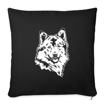 Islandais Chien Portrait Chiens Chien Wilsigns - Housse de coussin décorative 45 x 45 cm - noir - Devant