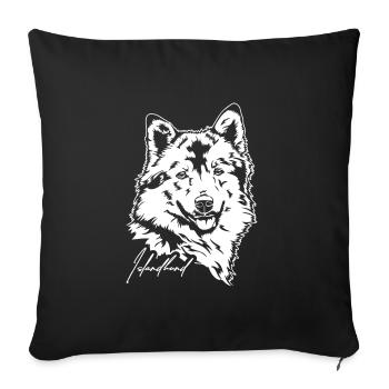 Islandais Chien Portrait Chiens Chien Wilsigns - Housse de coussin décorative 45 x 45 cm - noir - Devant