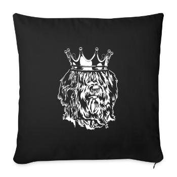 Briard Berger de Brie Krone Chien Chiens Wilsigns - Housse de coussin décorative 45 x 45 cm - noir - Devant