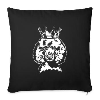 Poodle Crown Dogs Dog Wilsigns - Sofa pillowcase 17,3'' x 17,3'' (45 x 45 cm) - black - Front