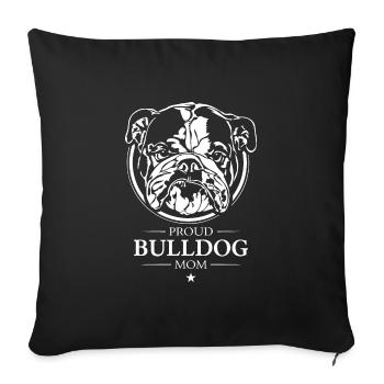 Maman bouledogue anglais bouledogue chiens Wilsigns - Housse de coussin décorative 45 x 45 cm - noir - Devant