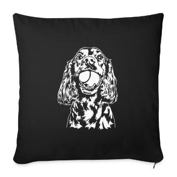 Cocker Spaniel Chien Chien Wilsigns - Housse de coussin décorative 45 x 45 cm - noir - Devant
