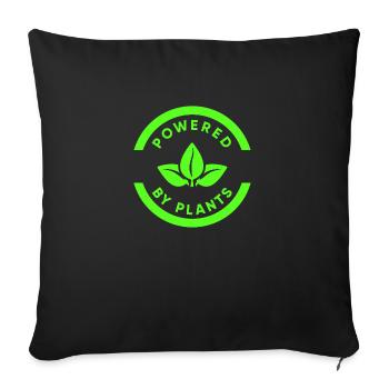 Plants Powered - Tierliebe, Tierschutz & Vegan - Sofakissenbezug 45 x 45 cm - Schwarz - Vorne