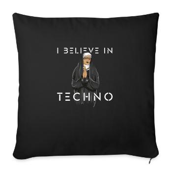 Techno Nun 2 - Sofakissenbezug 45 x 45 cm - Schwarz - Vorne