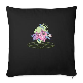 Teufel schläft bei Beschwörung - Sofakissenbezug 45 x 45 cm - Schwarz - Vorne