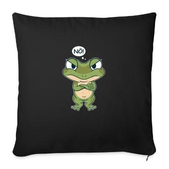 Frosch sagt Nein - Grumpy Frog - Sofakissenbezug 45 x 45 cm - Schwarz - Vorne