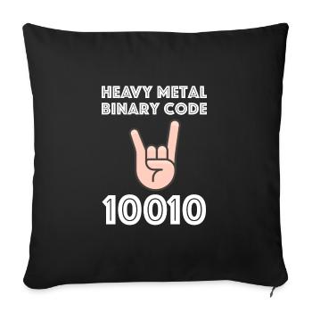Code binaire Heavy Metal | Musique, Guitare, Festival - Housse de coussin décorative 45 x 45 cm - noir - Devant