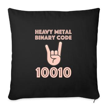 Heavy Metal Binär Code | Musik, Gitarre - Sofakissenbezug 45 x 45 cm - Schwarz - Vorne