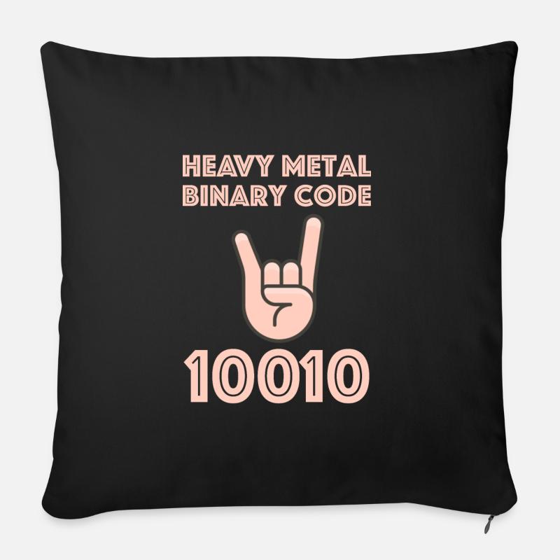 Code binaire Heavy Metal | Musique, Guitare - Housse de coussin décorative 45 x 45 cm - noir