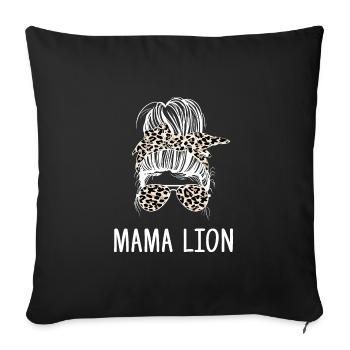 Zodiac sign Leo - Sofa pillowcase 17,3'' x 17,3'' (45 x 45 cm) - black - Front