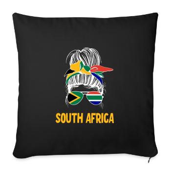 Messy Bun South Africa - Sofa pillowcase 17,3'' x 17,3'' (45 x 45 cm) - black - Front