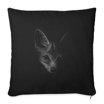 Fuchsige Fuchs im Dunkel Bleistift Illustration - Sofakissenbezug 45 x 45 cm - Schwarz - Vorne