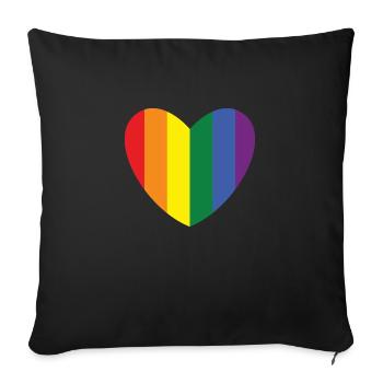 Gay Heart Gay Lesbian Lesbian Gift - Sofa pillowcase 17,3'' x 17,3'' (45 x 45 cm) - black - Front