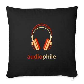 Kopfhörer-Leidenschaft elegantes Design - Sofakissenbezug 45 x 45 cm - Schwarz - Vorne