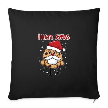 Je déteste Noël en colère Gâteau aux biscuits Noël - Housse de coussin décorative 45 x 45 cm - noir - Devant