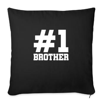 Brother's Heart Best Brother in the World Gift Idea - Sofa pillowcase 17,3'' x 17,3'' (45 x 45 cm) - black - Front