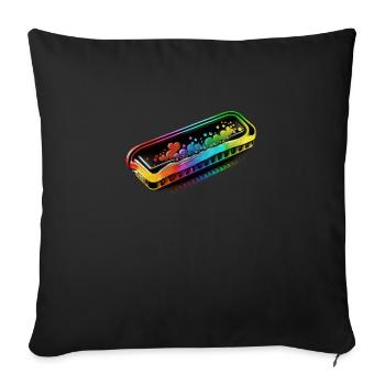 HARMONICA - Sofa pillowcase 17,3'' x 17,3'' (45 x 45 cm) - black - Front