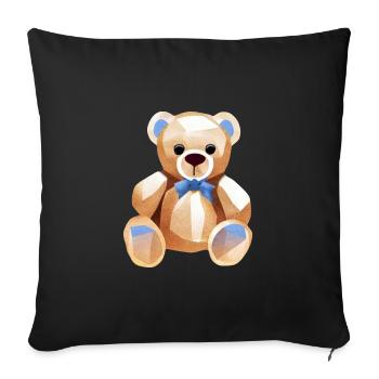 TEDDY BEAR - TEDDYBÄR - KUSCHELBÄR - PLÜSCHBÄR - Sofakissenbezug 45 x 45 cm - Schwarz - Vorne