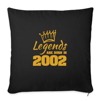 Year 2002 - Sofa pillowcase 17,3'' x 17,3'' (45 x 45 cm) - black - Front