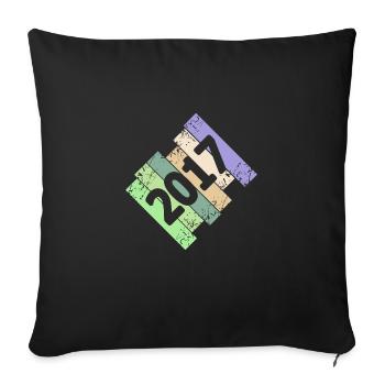 Jahr 2017 - Sofakissenbezug 45 x 45 cm - Schwarz - Vorne