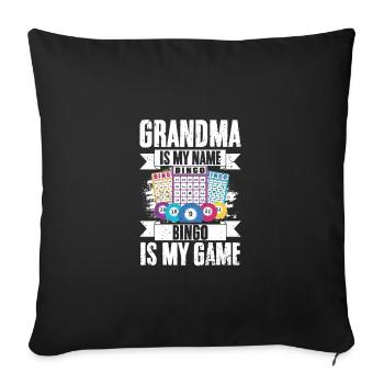 Grandma Is My Name Bingo Is My Game Funny Bingo - Sofa pillowcase 17,3'' x 17,3'' (45 x 45 cm) - black - Front