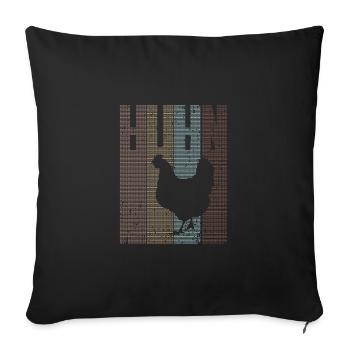 POULET ASCII - Housse de coussin décorative 45 x 45 cm - noir - Devant