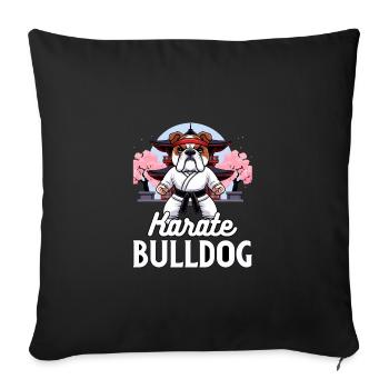 Karaté Bouledogue - Housse de coussin décorative 45 x 45 cm - noir - Devant
