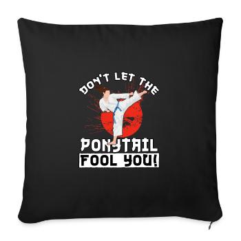 Ne vous laissez pas tromper par la queue de cheval - Housse de coussin décorative 45 x 45 cm - noir - Devant