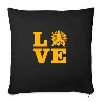 Amour Karaté - Housse de coussin décorative 45 x 45 cm - noir - Devant